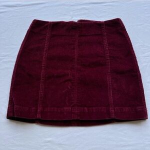 CORDUROY VELVET MAROON SKIRT